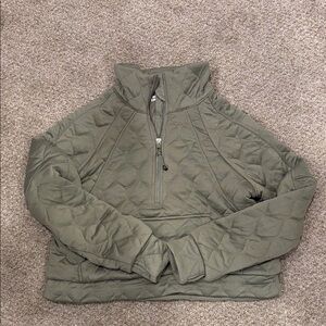 Olive Green Quilted Women's Puffer Jacket